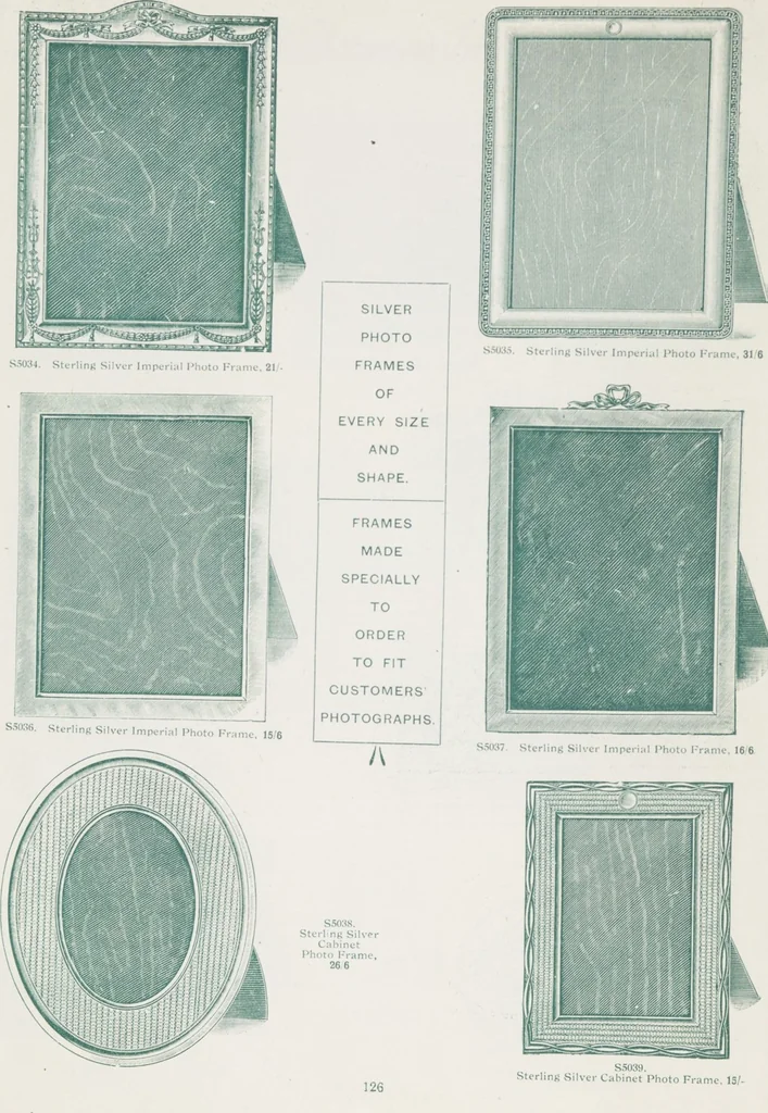 An illustration from Boots leather goods, fancy, silver, toilet, and bound book depts. Season 1910-11, 1910, leaf 130