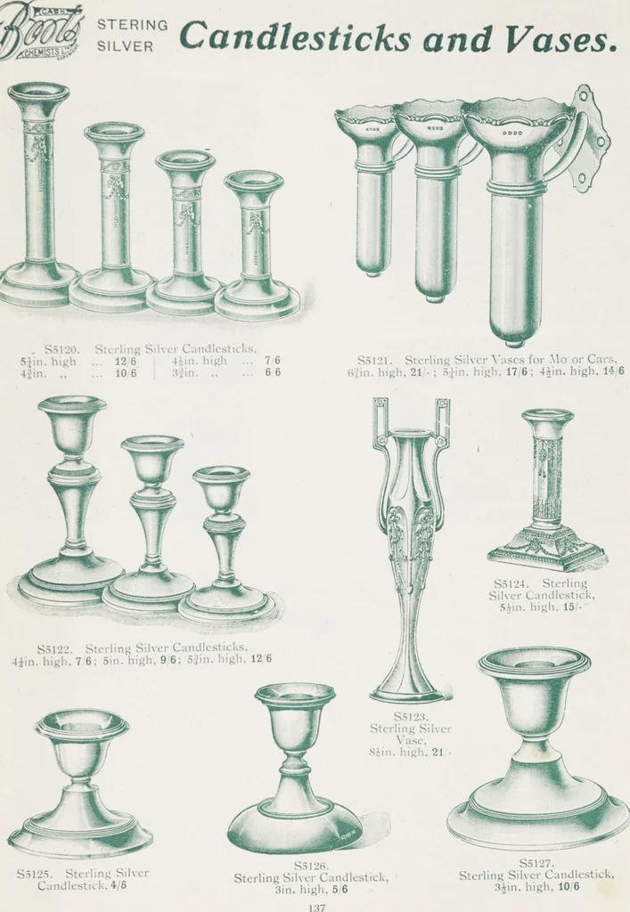 An illustration from Boots leather goods, fancy, silver, toilet, and bound book depts. Season 1910-11, 1910, leaf 141
