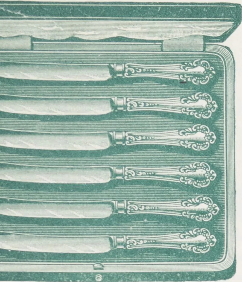 An illustration from Boots leather goods, fancy, silver, toilet, and bound book depts. Season 1910-11, 1910, leaf 143