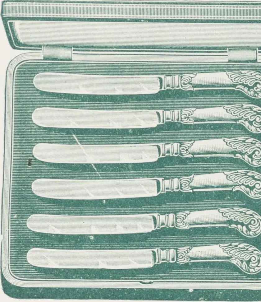 An illustration from Boots leather goods, fancy, silver, toilet, and bound book depts. Season 1910-11, 1910, leaf 143