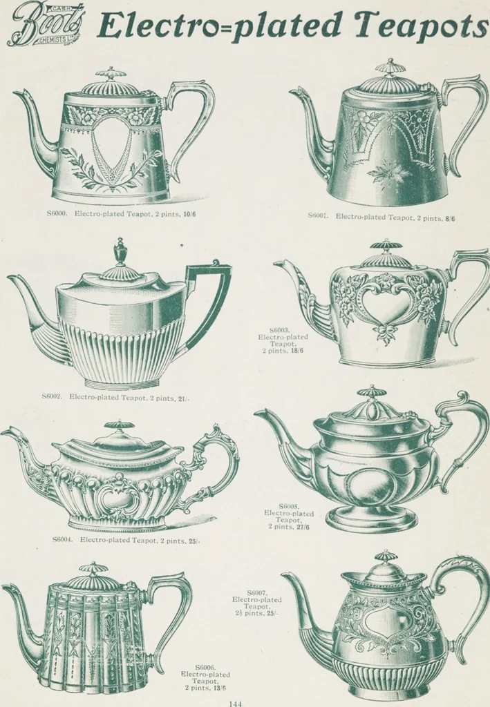An illustration from Boots leather goods, fancy, silver, toilet, and bound book depts. Season 1910-11, 1910, leaf 148