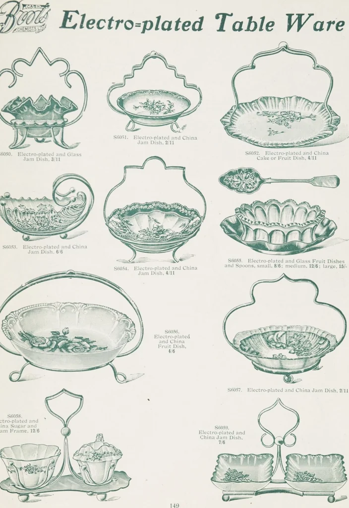 An illustration from Boots leather goods, fancy, silver, toilet, and bound book depts. Season 1910-11, 1910, leaf 153