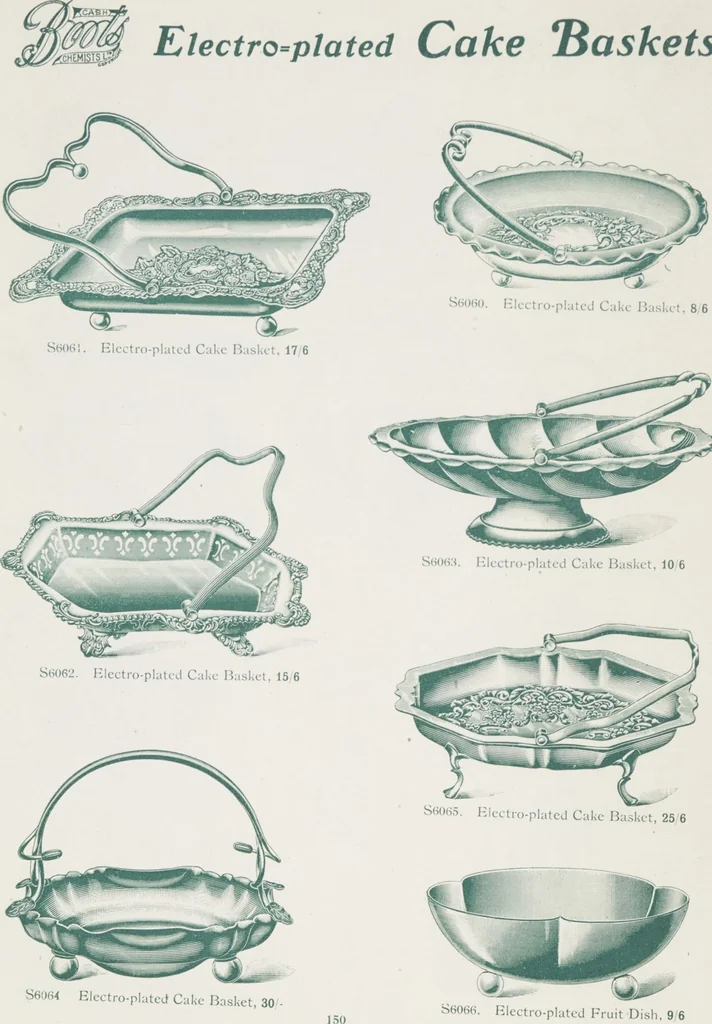 An illustration from Boots leather goods, fancy, silver, toilet, and bound book depts. Season 1910-11, 1910, leaf 154