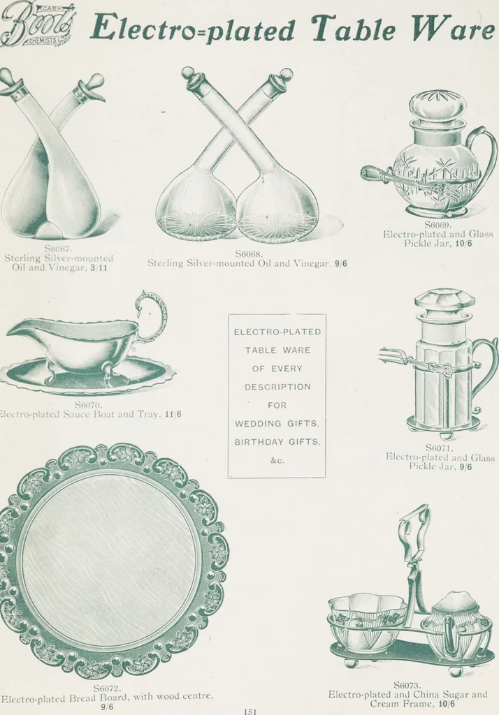An illustration from Boots leather goods, fancy, silver, toilet, and bound book depts. Season 1910-11, 1910, leaf 155