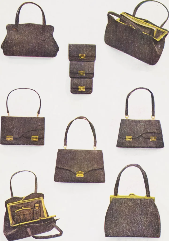 An illustration from Boots leather goods, fancy, silver, toilet, and bound book depts. Season 1910-11, 1910, leaf 17