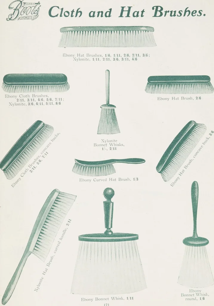 An illustration from Boots leather goods, fancy, silver, toilet, and bound book depts. Season 1910-11, 1910, leaf 175