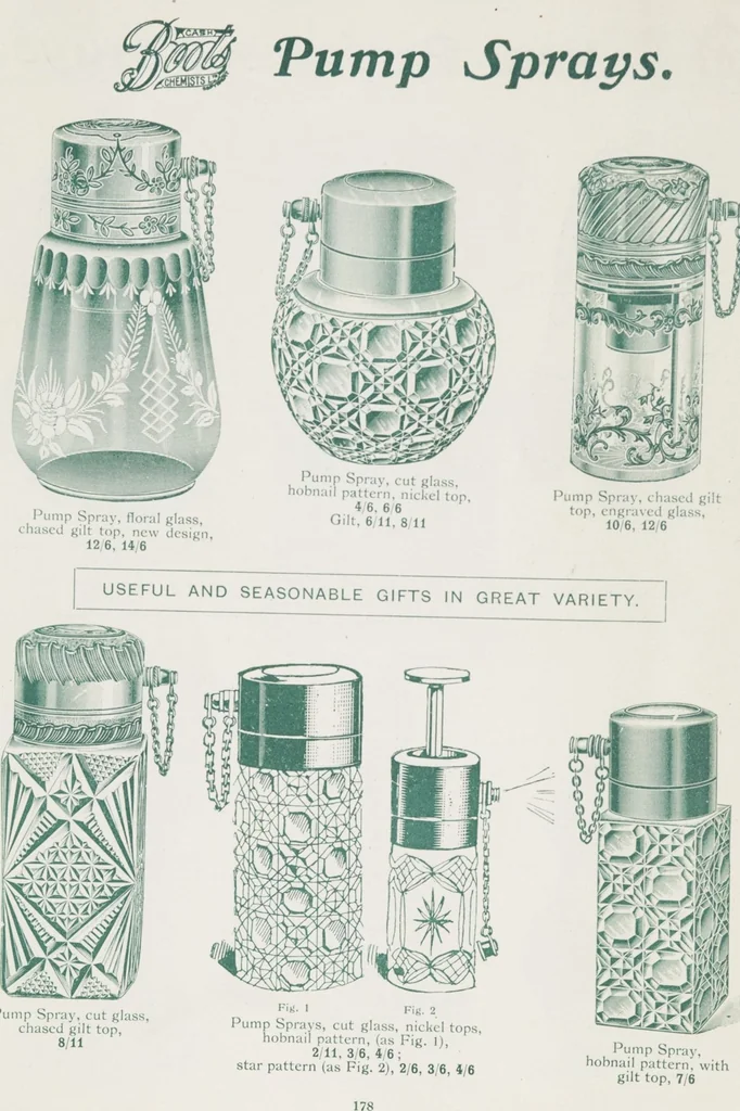 An illustration from Boots leather goods, fancy, silver, toilet, and bound book depts. Season 1910-11, 1910, leaf 182