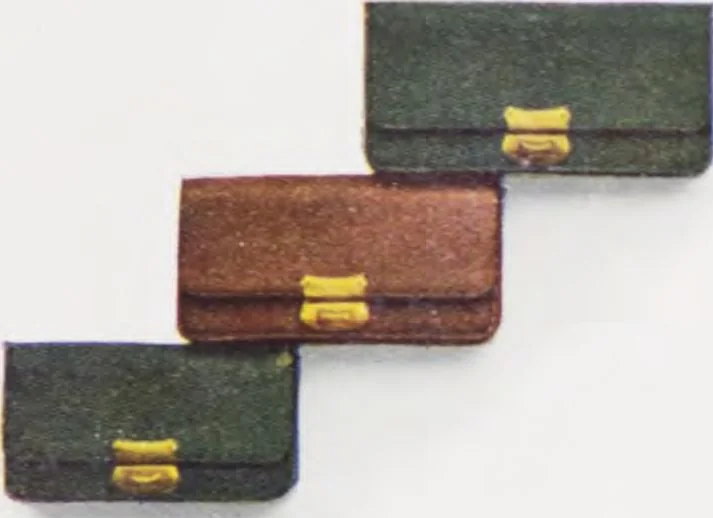 An illustration from Boots leather goods, fancy, silver, toilet, and bound book depts. Season 1910-11, 1910, leaf 19