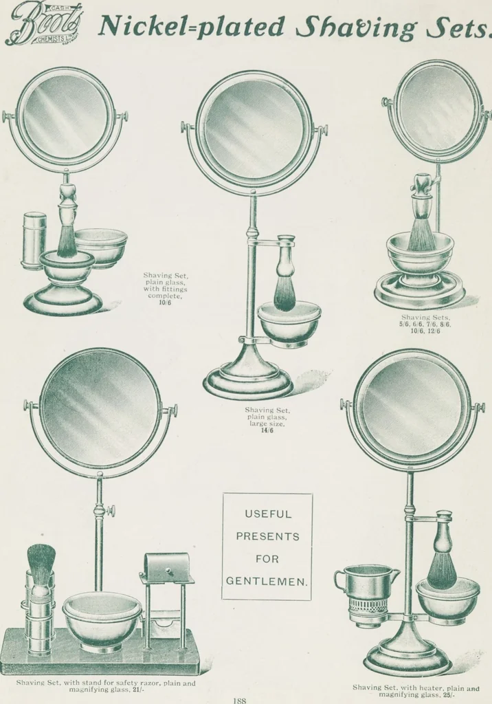 An illustration from Boots leather goods, fancy, silver, toilet, and bound book depts. Season 1910-11, 1910, leaf 192