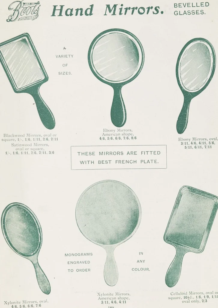 An illustration from Boots leather goods, fancy, silver, toilet, and bound book depts. Season 1910-11, 1910, leaf 193