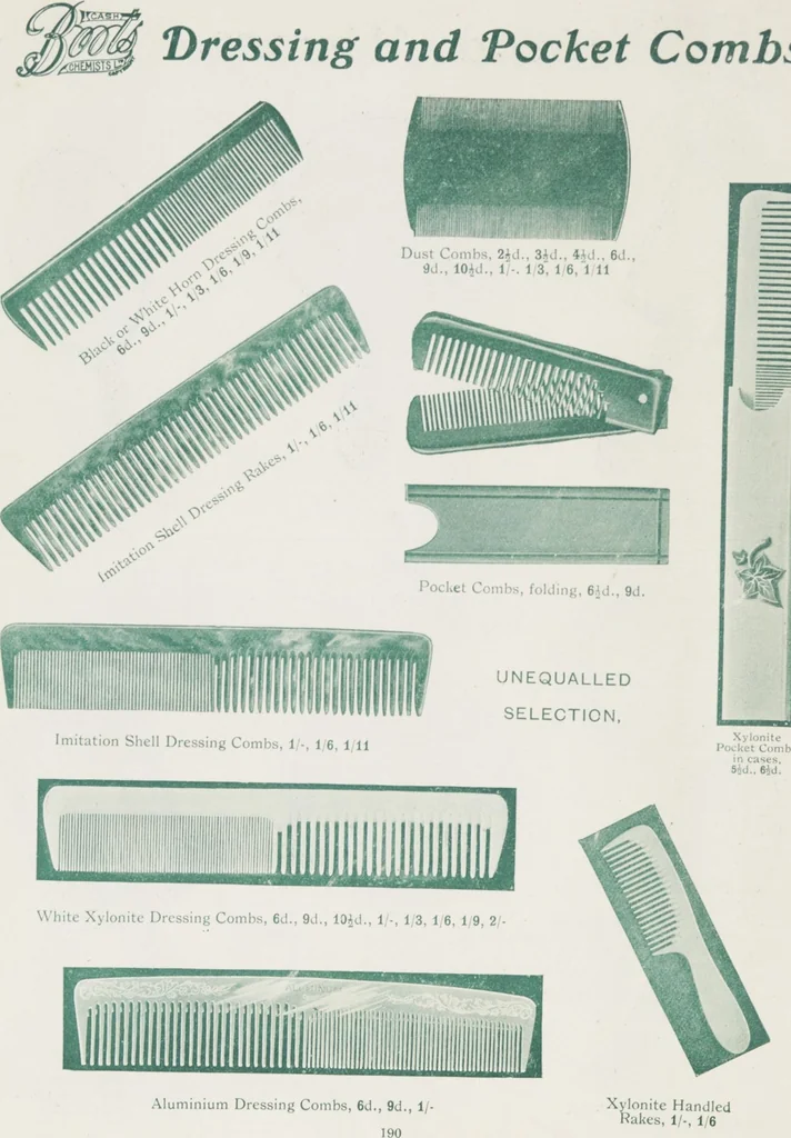 An illustration from Boots leather goods, fancy, silver, toilet, and bound book depts. Season 1910-11, 1910, leaf 194