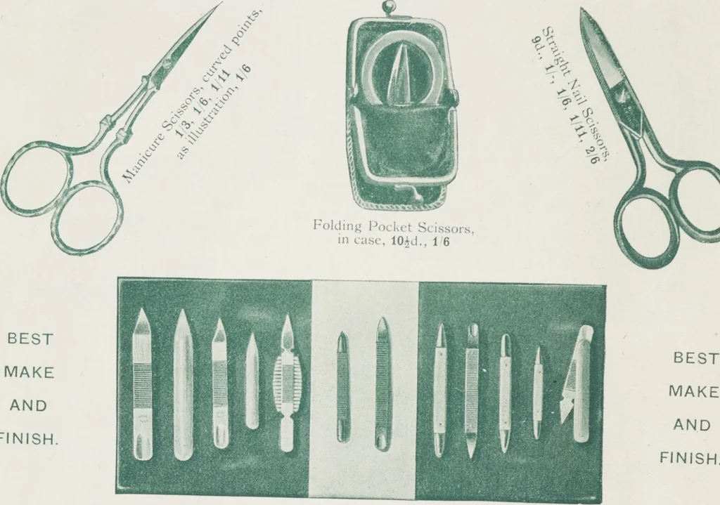 An illustration from Boots leather goods, fancy, silver, toilet, and bound book depts. Season 1910-11, 1910, leaf 200