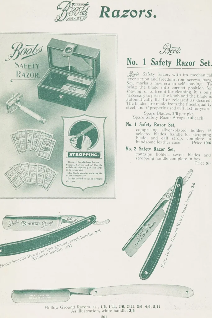 An illustration from Boots leather goods, fancy, silver, toilet, and bound book depts. Season 1910-11, 1910, leaf 205