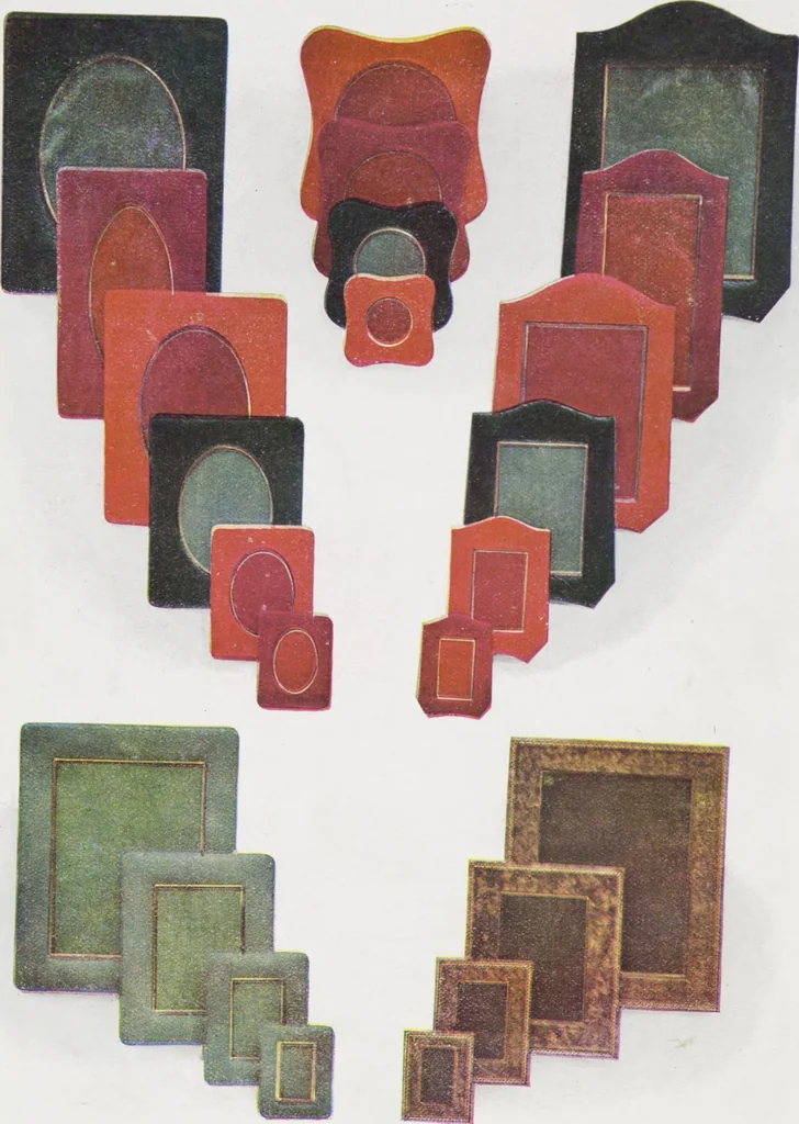 An illustration from Boots leather goods, fancy, silver, toilet, and bound book depts. Season 1910-11, 1910, leaf 24