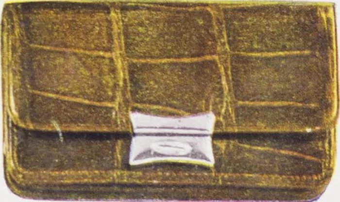 An illustration from Boots leather goods, fancy, silver, toilet, and bound book depts. Season 1910-11, 1910, leaf 27