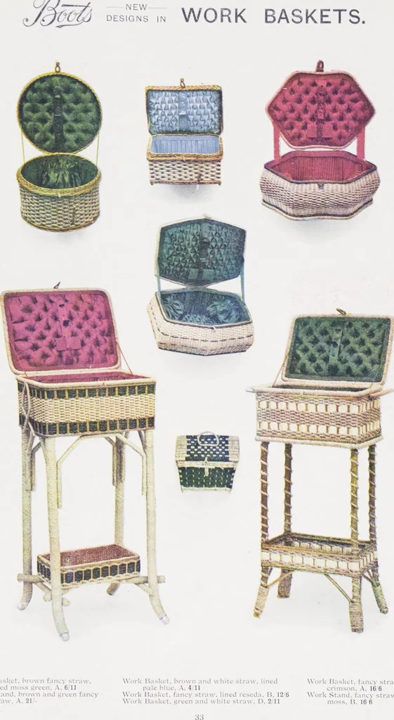 An illustration from Boots leather goods, fancy, silver, toilet, and bound book depts. Season 1910-11, 1910, leaf 37
