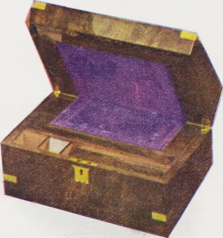 An illustration from Boots leather goods, fancy, silver, toilet, and bound book depts. Season 1910-11, 1910, leaf 42
