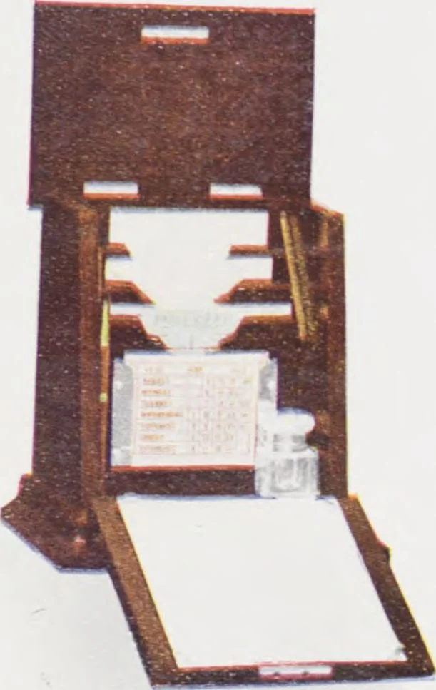 An illustration from Boots leather goods, fancy, silver, toilet, and bound book depts. Season 1910-11, 1910, leaf 43