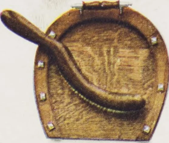 An illustration from Boots leather goods, fancy, silver, toilet, and bound book depts. Season 1910-11, 1910, leaf 48