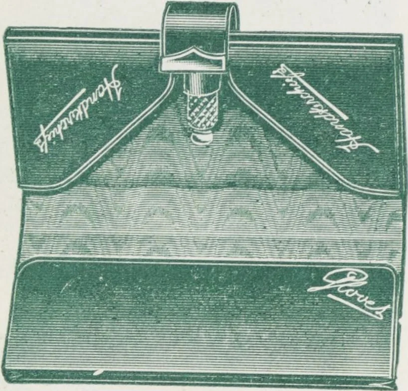 An illustration from Boots leather goods, fancy, silver, toilet, and bound book depts. Season 1910-11, 1910, leaf 54