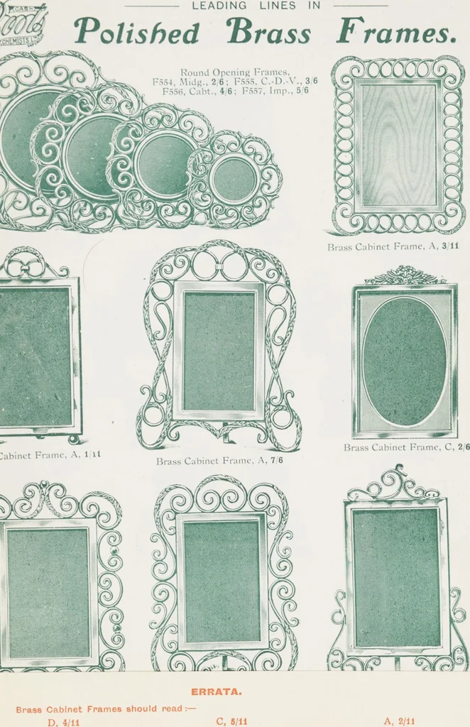 An illustration from Boots leather goods, fancy, silver, toilet, and bound book depts. Season 1910-11, 1910, leaf 59