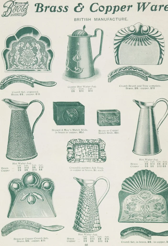 An illustration from Boots leather goods, fancy, silver, toilet, and bound book depts. Season 1910-11, 1910, leaf 70