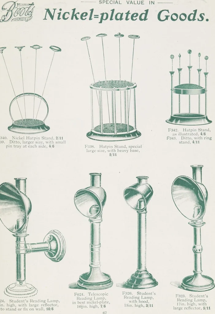 An illustration from Boots leather goods, fancy, silver, toilet, and bound book depts. Season 1910-11, 1910, leaf 71