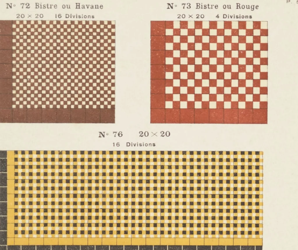 An illustration from Carreaux de ciment / Blachère, Lebert, Vigier & Cie, 1881, leaf 13
