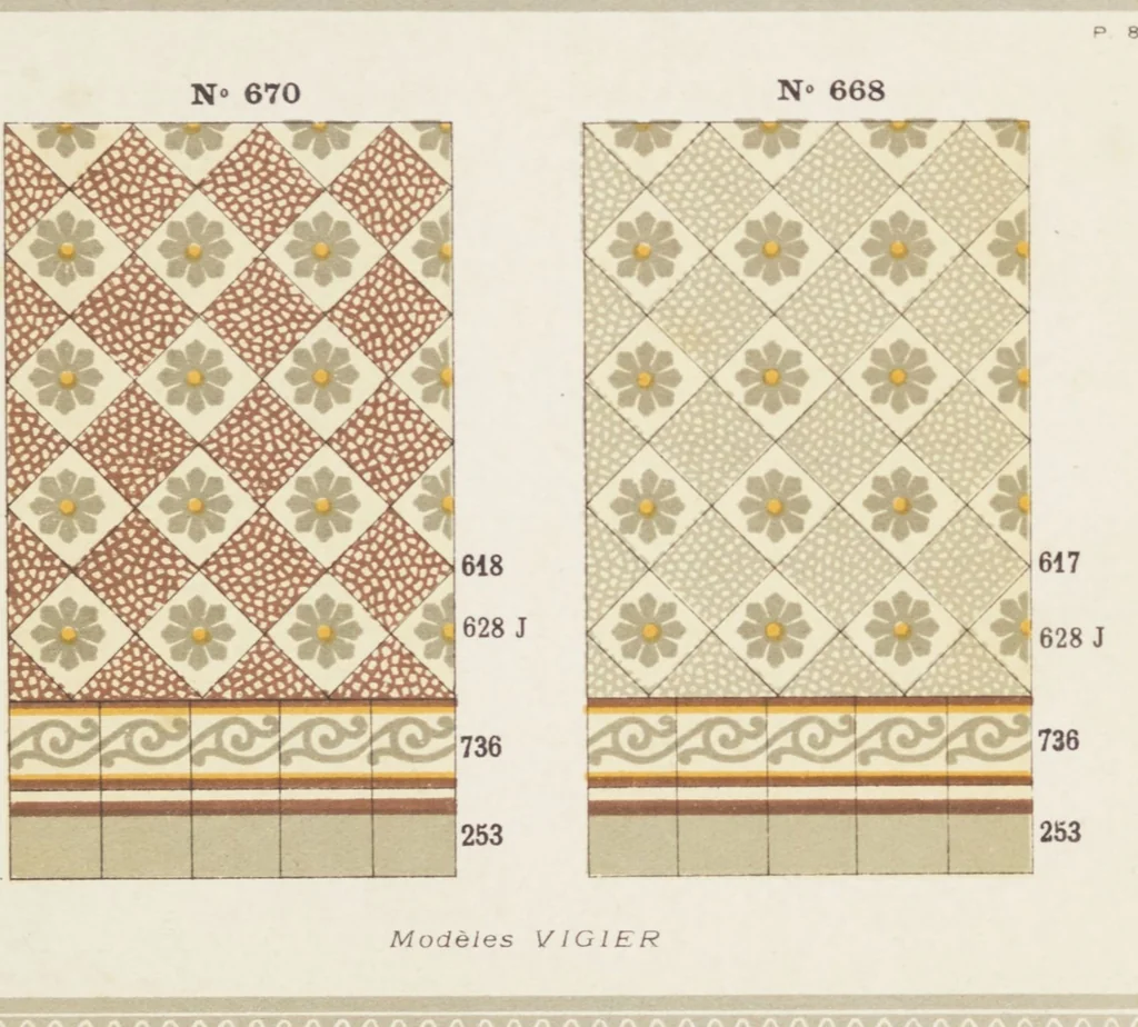 An illustration from Carreaux de ciment / Blachère, Lebert, Vigier & Cie, 1881, leaf 21