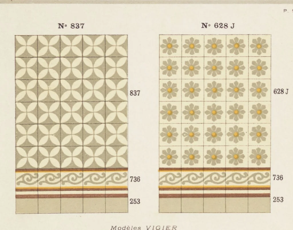 An illustration from Carreaux de ciment / Blachère, Lebert, Vigier & Cie, 1881, leaf 23
