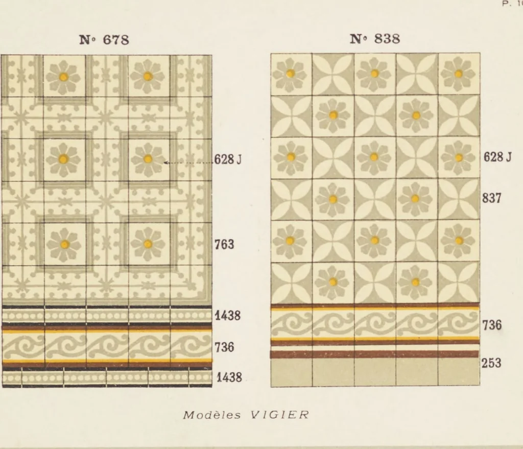 An illustration from Carreaux de ciment / Blachère, Lebert, Vigier & Cie, 1881, leaf 25
