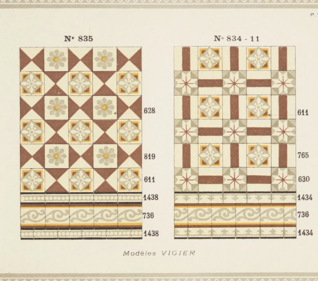 An illustration from Carreaux de ciment / Blachère, Lebert, Vigier & Cie, 1881, leaf 27