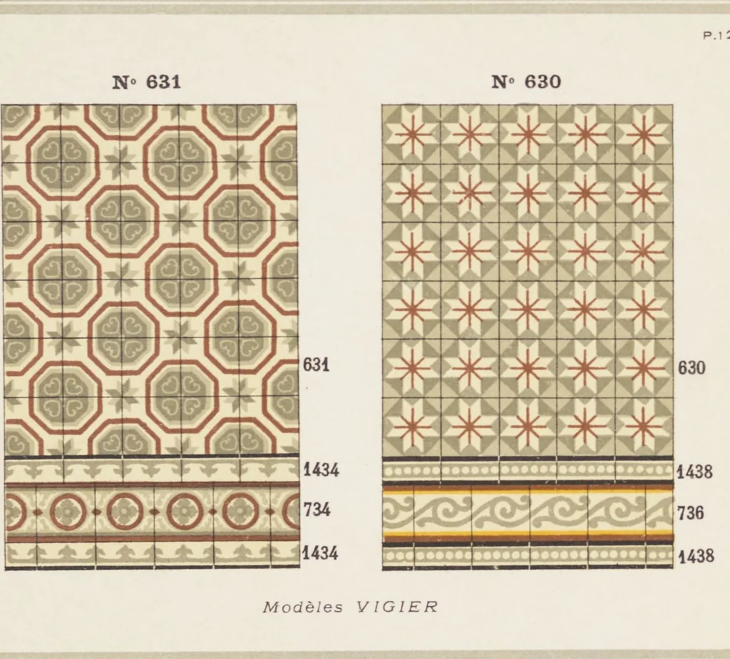 An illustration from Carreaux de ciment / Blachère, Lebert, Vigier & Cie, 1881, leaf 29
