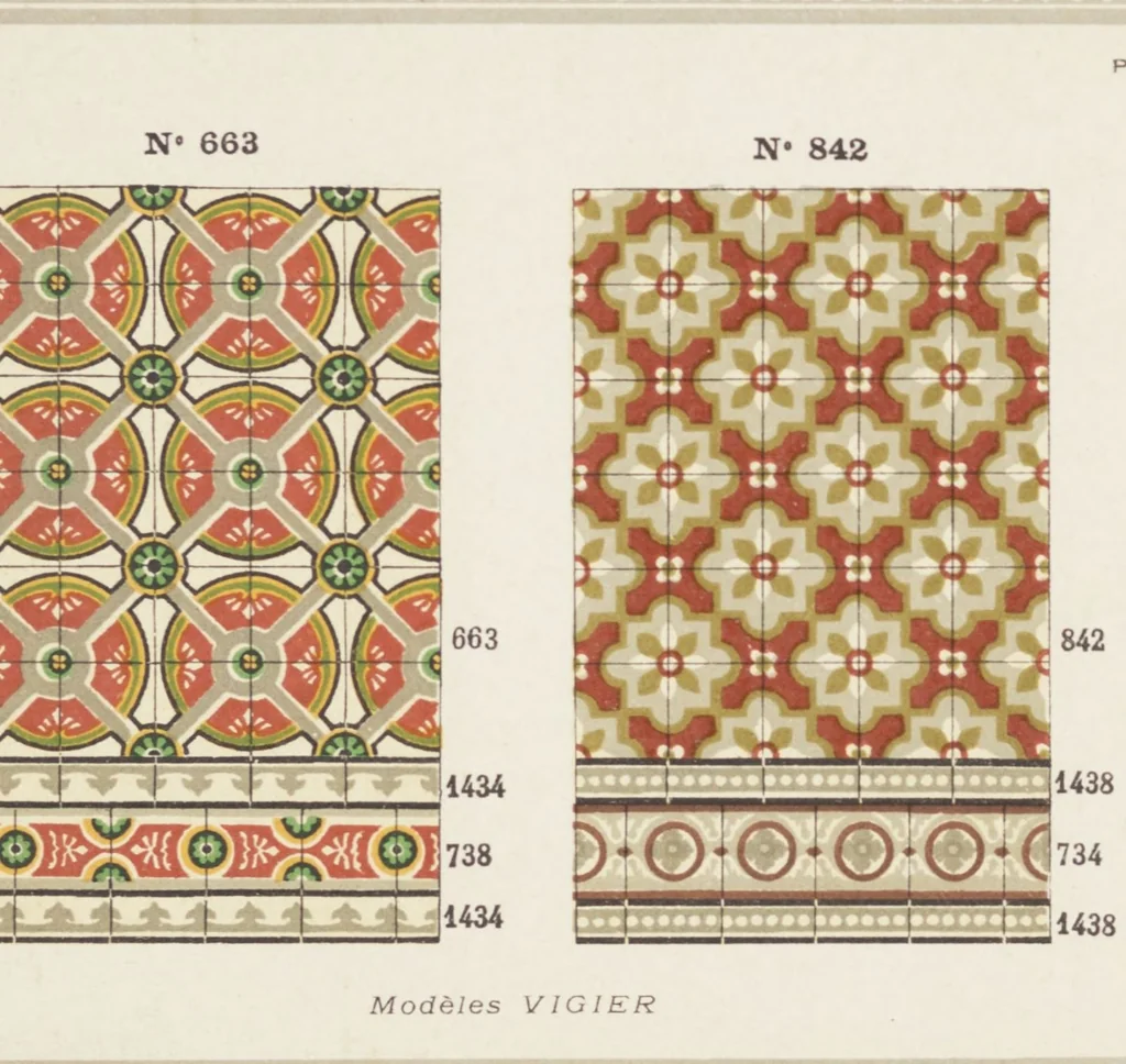 An illustration from Carreaux de ciment / Blachère, Lebert, Vigier & Cie, 1881, leaf 31