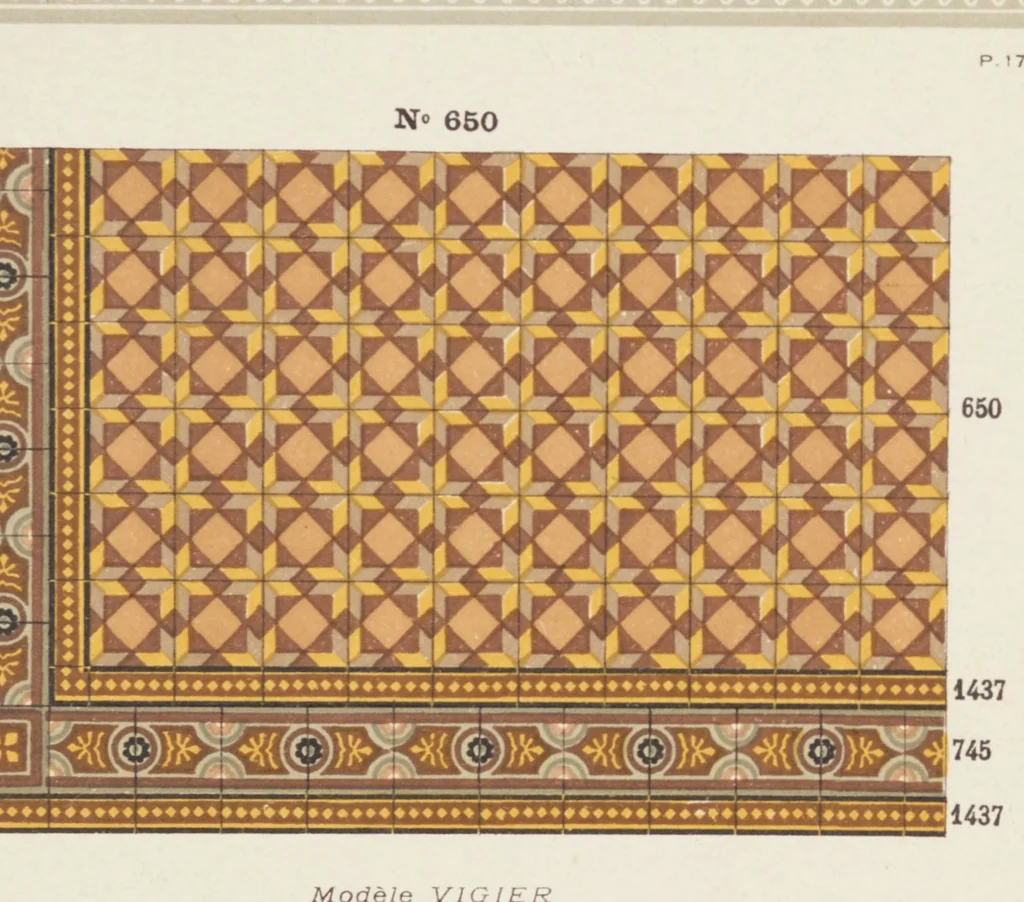 An illustration from Carreaux de ciment / Blachère, Lebert, Vigier & Cie, 1881, leaf 39