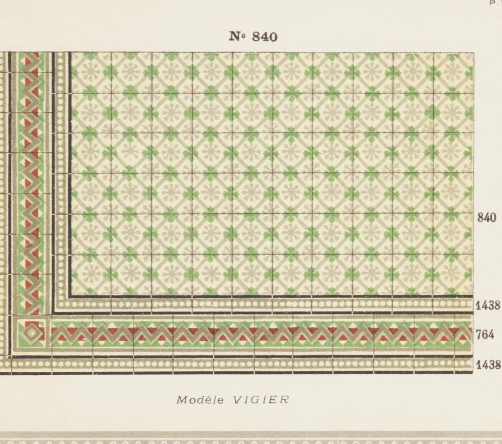 An illustration from Carreaux de ciment / Blachère, Lebert, Vigier & Cie, 1881, leaf 41