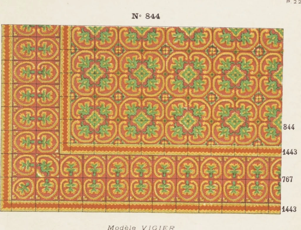 An illustration from Carreaux de ciment / Blachère, Lebert, Vigier & Cie, 1881, leaf 49