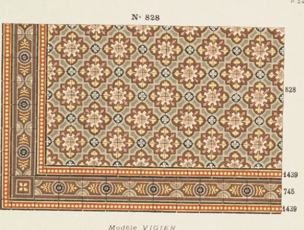 An illustration from Carreaux de ciment / Blachère, Lebert, Vigier & Cie, 1881, leaf 53