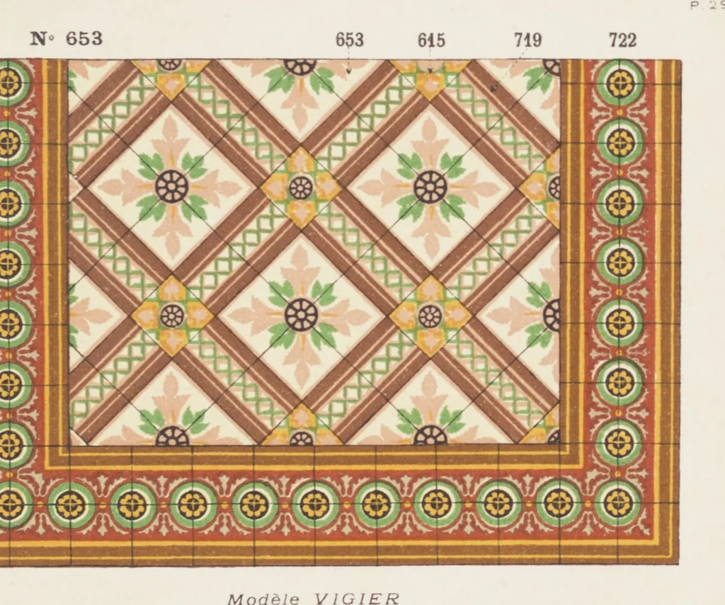 An illustration from Carreaux de ciment / Blachère, Lebert, Vigier & Cie, 1881, leaf 63