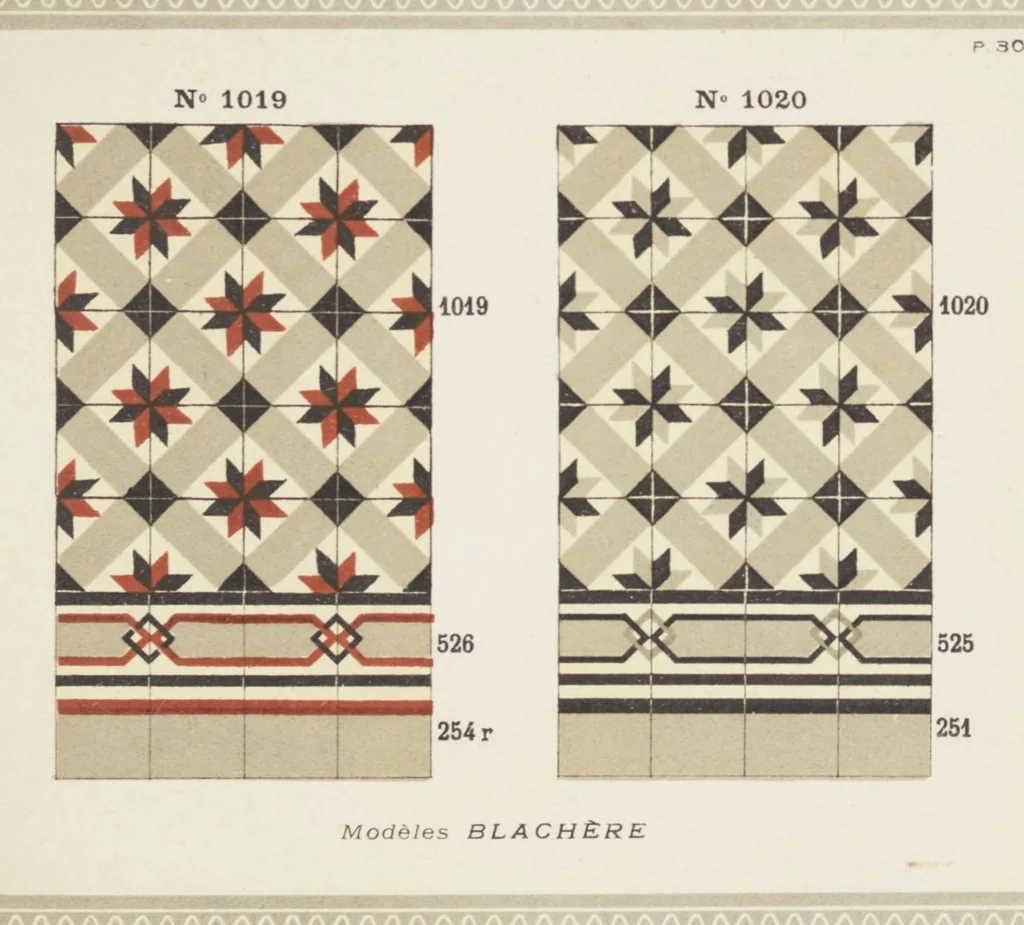 An illustration from Carreaux de ciment / Blachère, Lebert, Vigier & Cie, 1881, leaf 67