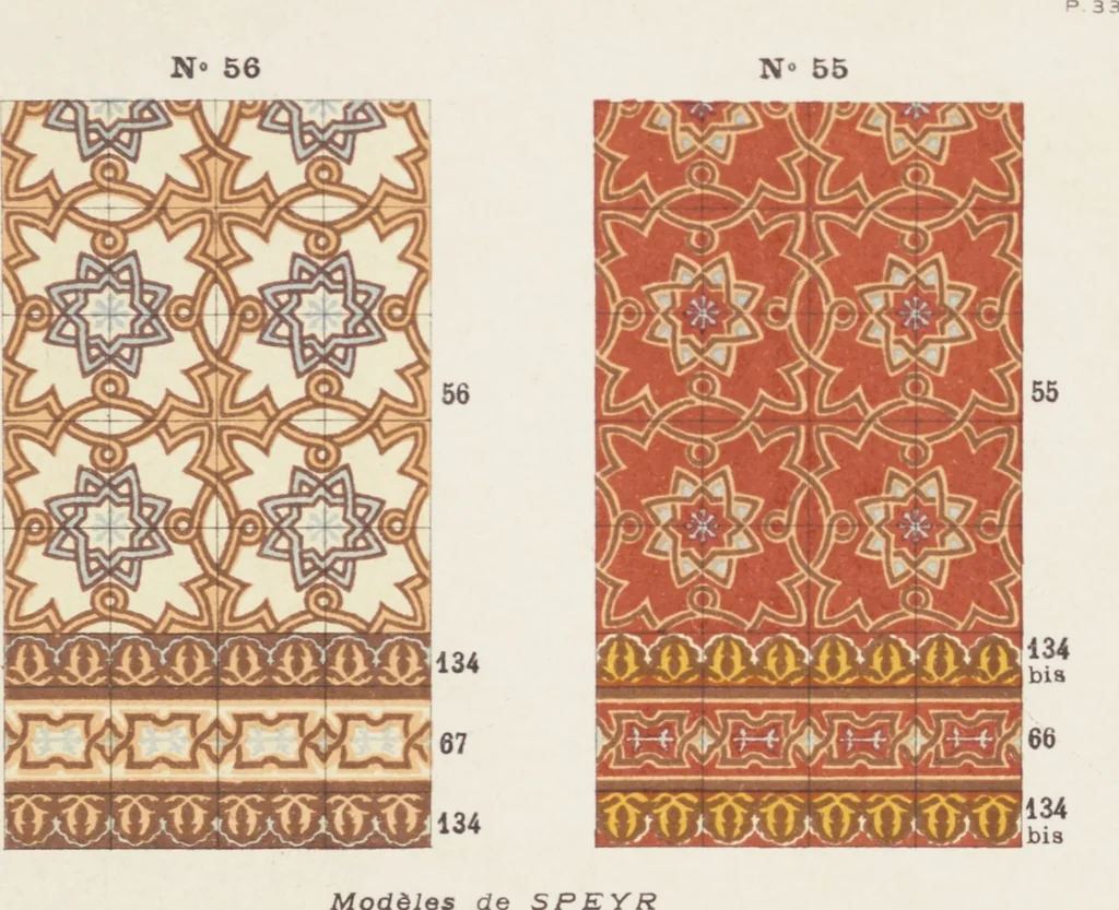 An illustration from Carreaux de ciment / Blachère, Lebert, Vigier & Cie, 1881, leaf 73