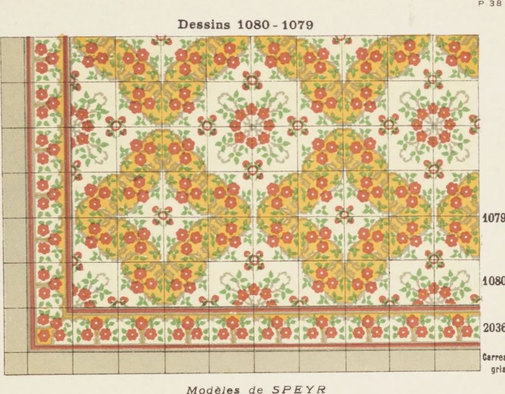 An illustration from Carreaux de ciment / Blachère, Lebert, Vigier & Cie, 1881, leaf 83