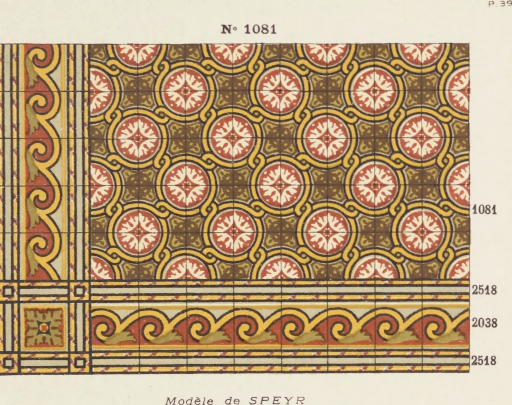 An illustration from Carreaux de ciment / Blachère, Lebert, Vigier & Cie, 1881, leaf 85