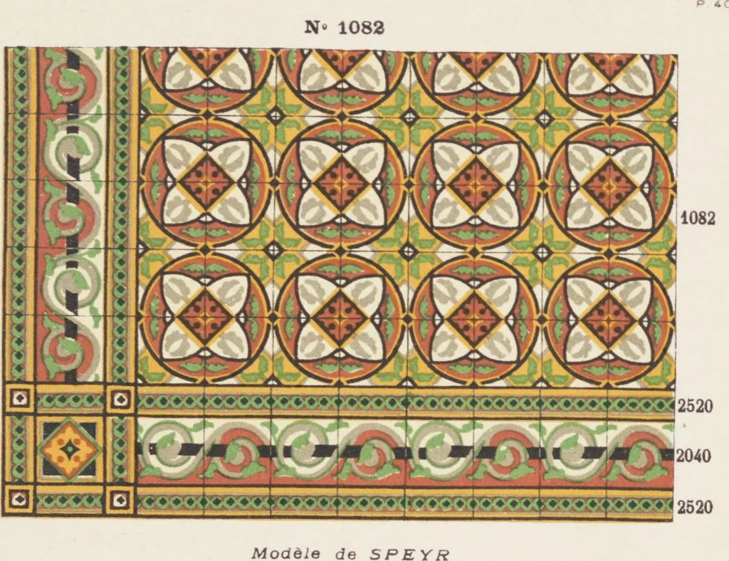 An illustration from Carreaux de ciment / Blachère, Lebert, Vigier & Cie, 1881, leaf 87