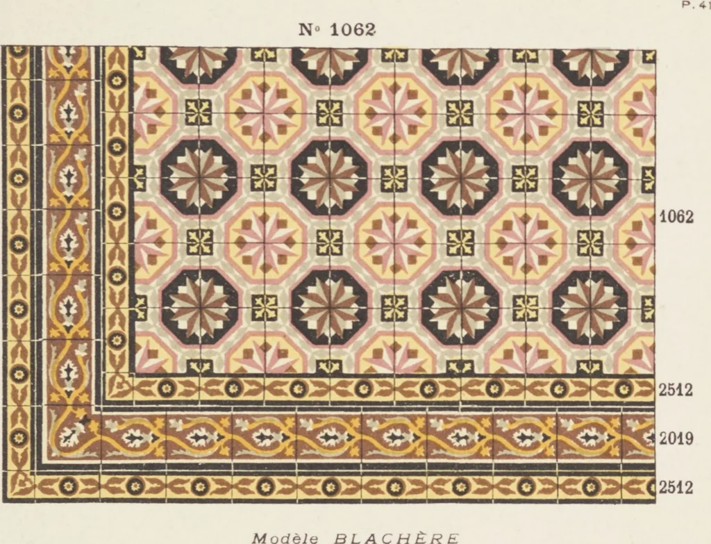 An illustration from Carreaux de ciment / Blachère, Lebert, Vigier & Cie, 1881, leaf 89