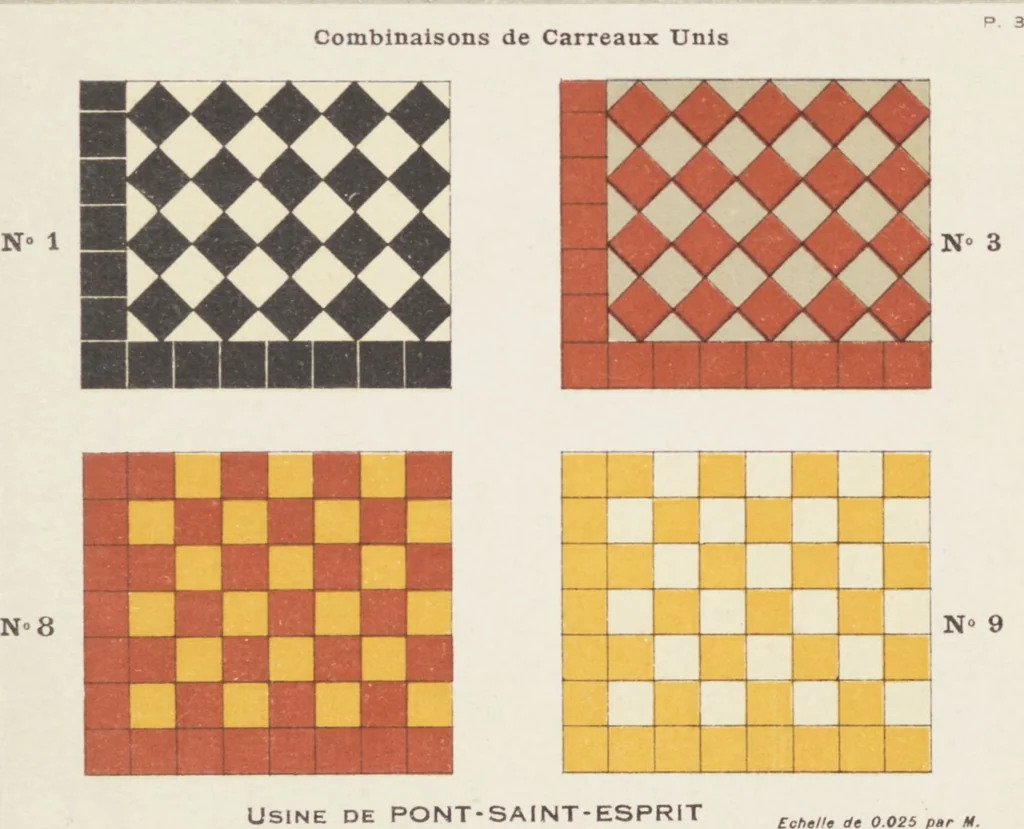 An illustration from Carreaux de ciment / Blachère, Lebert, Vigier & Cie, 1881, leaf 9