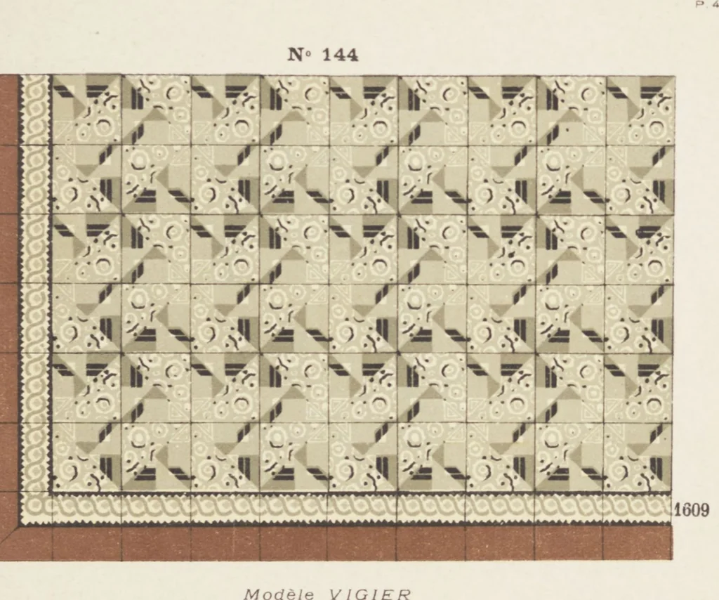 An illustration from Carreaux de ciment / Blachère, Lebert, Vigier & Cie, 1881, leaf 91