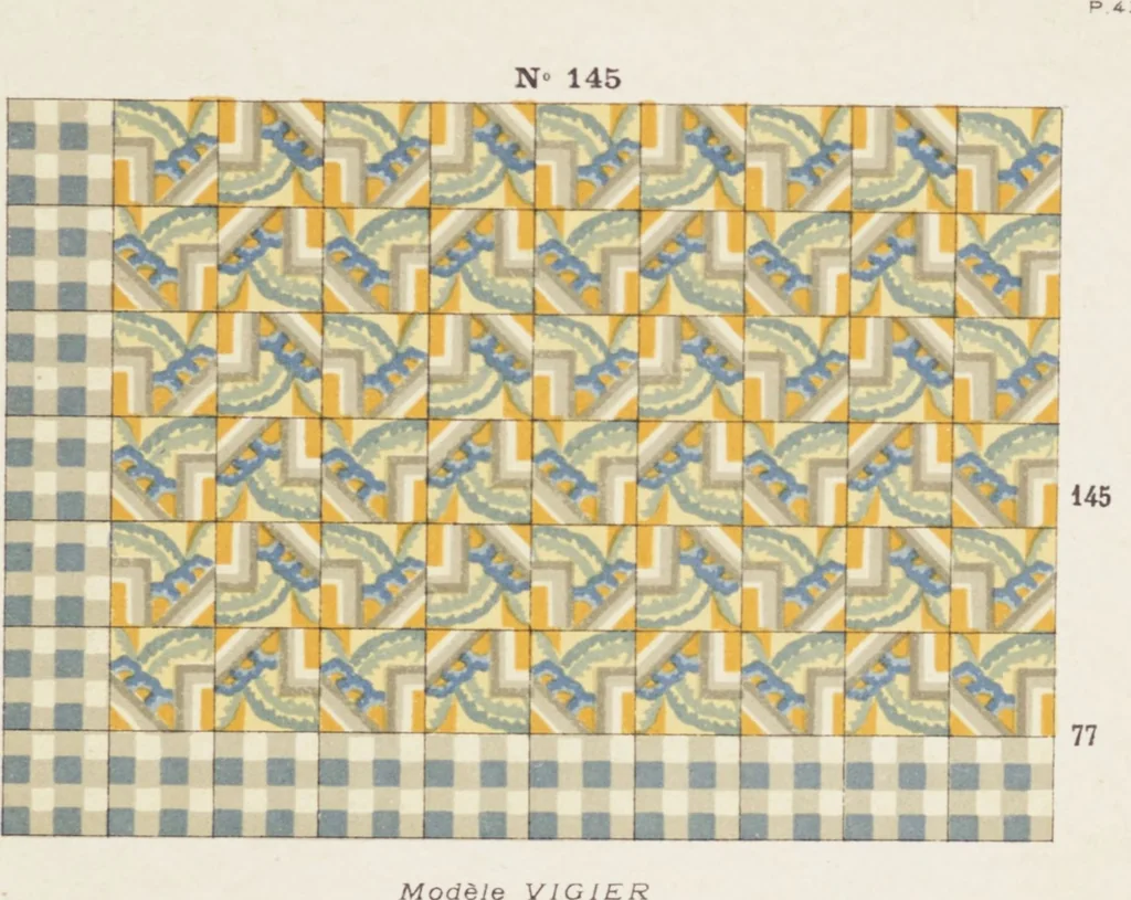 An illustration from Carreaux de ciment / Blachère, Lebert, Vigier & Cie, 1881, leaf 93