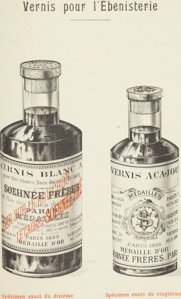 An illustration from Notice sur les vernis Soehnée Frères, 1901, leaf 31