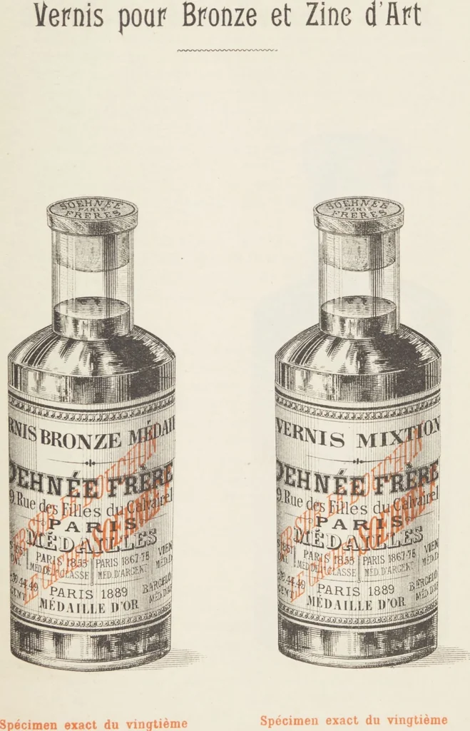 An illustration from Notice sur les vernis Soehnée Frères, 1901, leaf 43